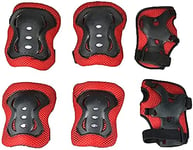 FakeFace Kids 6PCS Safety Protective Gear Knee Elbow Wrist Pads Set Adjustable Wrist Guards Skate Roller Cycling Riding Knee Braces Elbow Guards Wrist Support Protector Kneepad for Outdoor Sports