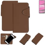 Protective cover for Telekom T Phone 2023 flip case faux leather brown mobile ph