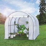 Sekey Serre de jardin tunnel en acier galvanisé Serre de Jardin pour Tomates Blanc - 2*3*1.9m