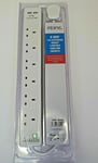 6Gang 2M Extension Socket Lead With  2USB Ports Surge Protector Free Postage