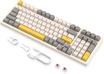 K3MAX Clavier Mecanique Gamer, Apex Pro TKL Clavier Gaming Filaire, 18 RVB Rétroéclairé, Anti-ghosting Hot Swapable 100 Touches, Mousse EVA, pour Win/Mac(US QWERTY, Interrupteur Rouges)