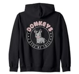 Donkeys Make Me Smile Donkey Lover Cute Farm Animals Zip Hoodie