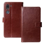 Lankashi Stand Premium Retro Business Flip Leather Case Protector Bumper For Doro 8050 5.7" TPU Silicone Protection Phone Cover Skin Folio Book Card Slot Wallet Magnetic（Brown）