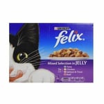 Felix Pouch Mixed Selection In Jelly 4 X 12 X 100g Wet Cat Food ( 48 )