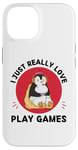 iPhone 14 Kawaii Penguin I Just Really Love Cute Play Games Lover Case