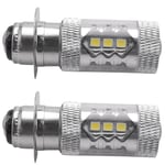 Tlily - 2 PièCes 12 v XéNon Blanc P15D-1/H6M 80 w Ampoule Antibrouillard Voyant Automatique 6000 k led Parking Remplacer la LumièRe