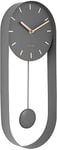 Wall Clock Pendulum Charm Steel Grey