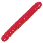 Essentials Vivid Red 12 Inch Double Ended Dildo Two Head Penis Tip Jelly Dong