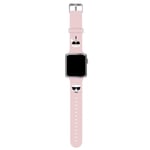 Karl Lagerfeld Apple Watch 42/44/45mm/Apple Watch Ultra Ranneke Karl & Choupette Vaaleanpunainen