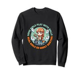 Ghost Hunting Girl Cartoon Design with Whimsical Vibes Sweatshirt