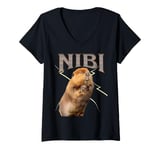 Womens Nibi The Beaver Cute Beaver Nibi V-Neck T-Shirt