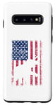 Coque pour Galaxy S10 Drapeau américain éléphant vintage patriotique 4 juillet