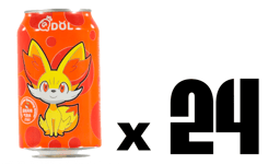 Qdol Pokemon Soda Läsk - Fennekin Litchismak Flak (24st x 33cl)