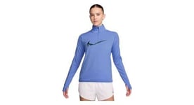 Haut 1 2 zip nike dri fit swoosh bleu femme