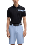 BOSS Cotton Blend Slim Fit Short Sleeve Polo Shirt, Dark Blue