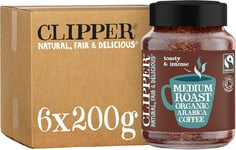 Clipper Fairtrade Organic Medium Roast Instant Coffee 200g (Pack of 6)