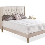 Zinus Matelas 180x200 cm - Hauteur du matelas 25cm - Matelas ferme en mousse à mémoire de forme et ressorts ensachés - Matelas hybride, Blanc