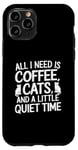 Coque pour iPhone 11 Pro Amusant, parfait pour les amateurs de chat et de café