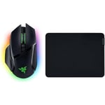 Razer Basilisk V3 Pro + Gigantus V2 Medium - Tapis de Souris Gaming Doux et Moyen pour la Vitesse et Le contrôle & Souris sans Fil Ergonomique Esports, Noir, capteur 30K