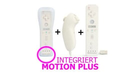 Qumox manette wii motion plus compatible + nunchuck blanche pour wii u wii mini