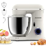 AILESSOM 3-IN-1 Electric Stand Mixer, 660W 10-Speed With Pulse Button, Attachments include 6.5QT Bowl, Dough Hook, Beater, Whisk for Most Home Cooks, Almond Cream