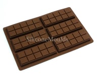 6 cell 10 Section Chunk Chocolate Snap Bar Candy Silicone Mould Wax Melt (56g)