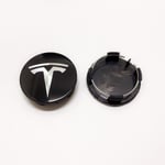 TSL07 - 56MM 4-pack Centrumkåpor Tesla Svart one size