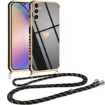 Vauki Coque pour Samsung Galaxy A54 5G avec Cordon, Silicone Motif Coeur d'amour Mignon Étui Bumper Protection de Collier Lanyard avec Chaîne Case pour Samsung A54 5G