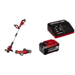 Einhell Coupe-Bordures sans Fil GE-CT 18/28 Li TC-Solo Power X-Change (Li-ION, 18 V, avec Chariot de Tonte, Fil pour Largeur de Coupe 28 cm) avec Chargeur et Batterie 5,2Ah