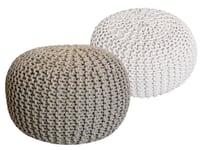 Golvkudde Sittpall pouf set 2 Ø 55 cm grovt stickad