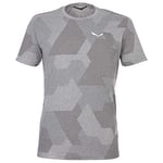 SALEWA Men M Pattern S/S T-Shirt - Heather Grey Camo, Size 54/2X-Large