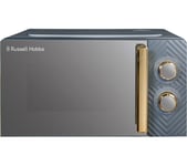 RUSSELL HOBBS Groove RHMM723G Compact Solo Microwave - Grey & Gold