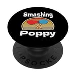 Funny Smashing Poppy Ping Pong Lover Game Winner Retro Humour PopSockets PopGrip Adhésif