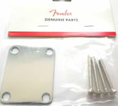 Neck Plate Fender - 0991447100 - Strat - Tele - Chrome - Guitar or Bass