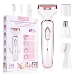 ACWOO Épilateur Électrique Femme, 4-en-1 Sans Fil Avec Technologie Wet & Dry, Bikini Styler, Accessoire Massage, Tête de Rasoir, Tondeuse à Cheveux Rechargeable