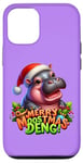 Coque pour iPhone 12/12 Pro Adorable bébé hippopotame Moo Deng Merry Moostmas Christmas Cheer