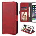 Oppo Reno 4 Pro Case, Leather Wallet Case with Cash & Card Slots Soft TPU Back Cover Magnet Flip Case for Oppo Reno 4 Pro 5G (Red)