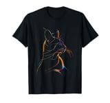 Vibrant Cat Silhouette Line Drawing Beauty T-Shirt