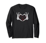 Skeleton Hands Heart Spooky Retro Love Long Sleeve T-Shirt