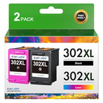 CATJOY 302XL Ink Cartridges Combo Pack Replacement for HP 302XL HP 302 Black Ink Cartridge for HP Envy 4520 4523 4524 4527 Deskjet 2130 3630 2130 Officejet 3830 3831 (2Pack)