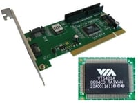 Carte Contrôleur IDE et SATA Sur Port PCI CHIPSET VIA - 2 Ports SATA + 1 Port IDE CHIPSET VIA VT6421 - Pour PC de Bureau