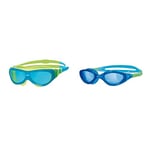 Zoggs Phantom Junior Swimming Goggles, UV Protection Swim Goggles & Juniors Panorama Fog buster Swimming Goggles - Blue, 6-14 Years