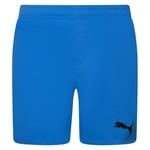 Short de bain coupe droite Junior Garçon Puma en polyester bleu taille élastiquée et cordon de serrage