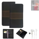 Phone Case + earphones for Motorola Moto G85 5G Wallet Cover Bookstyle protectiv