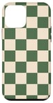 iPhone 12 mini Green and Cream Classic Checkered Big Vintage Checkerboard Case