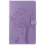 Saturcase Coque Pour Amazon Fire Hd 10 2017, Arbre À Chat Pu Cuir Magnétique Portefeuille Support Porte-Carte Coque Housse Étui Pour All-New Amazon Fire Hd 10 Tablet (7th Gen, 2017 Release) (Violet)