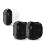 Arlo Pro 5 Camera Surveillance WiFi Exterieure Sans Fil, 160° Vision Nocturne Couleur Avancée 2K HDR, Sirène, Détection Mouvement, Inclus 30 Jrs Arlo Secure, Pack de 3 Caméras Blanc (1) & Noir (2)