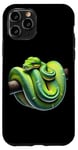 Coque pour iPhone 11 Pro Amoureux Drôles De Python D'arbre Vert, Serpents, Reptiles