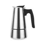 ASelected Moka Pot Stovetop Coffee Maker Premium Italian Style Espresso Maker Stainless Steel Gas & Electric Induction Compatible 200Ml 4 Cup Silver