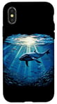 Coque pour iPhone X/XS Bleu océan Baleine Lumière du soleil Vie marine Amoureux de la nature